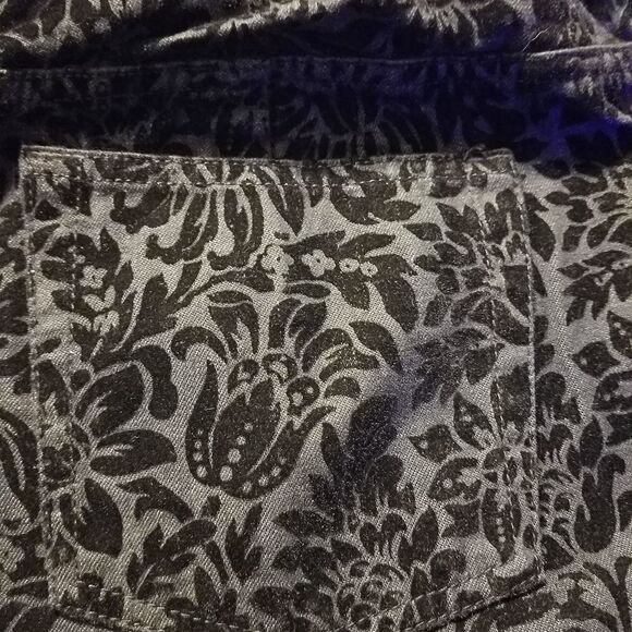 Venezia blue jean skirt with black design - Picture 4 of 5